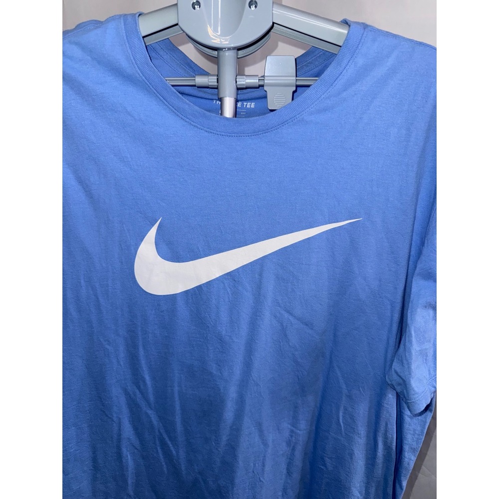 Nike Swoosh Graphic Tee Mens XXL Light Blue Athletic Cut Short Sleeve T-Shirt - Picture 3 of 5